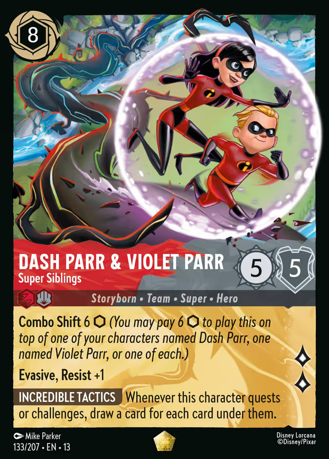 Dash Parr & Violet Parr - Super Siblings - Attack of the Vine! Disney Lorcana