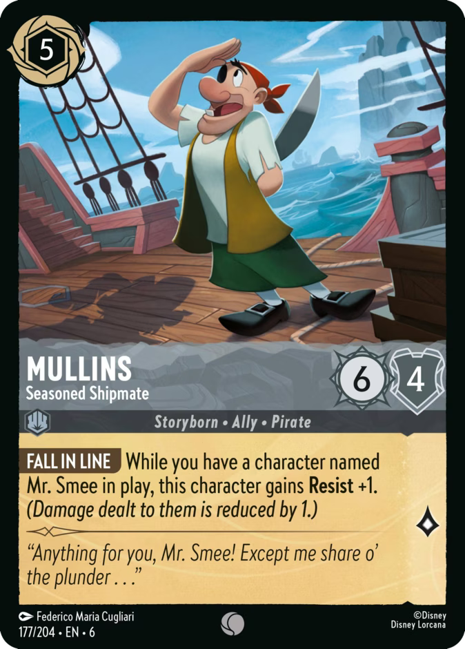 Mullins - Seasoned Shipmate - Azurite Sea Disney Lorcana