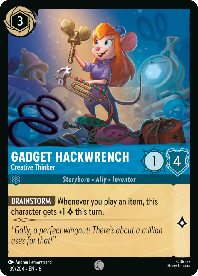Gadget Hackwrench - Creative Thinker - Azurite Sea Disney Lorcana