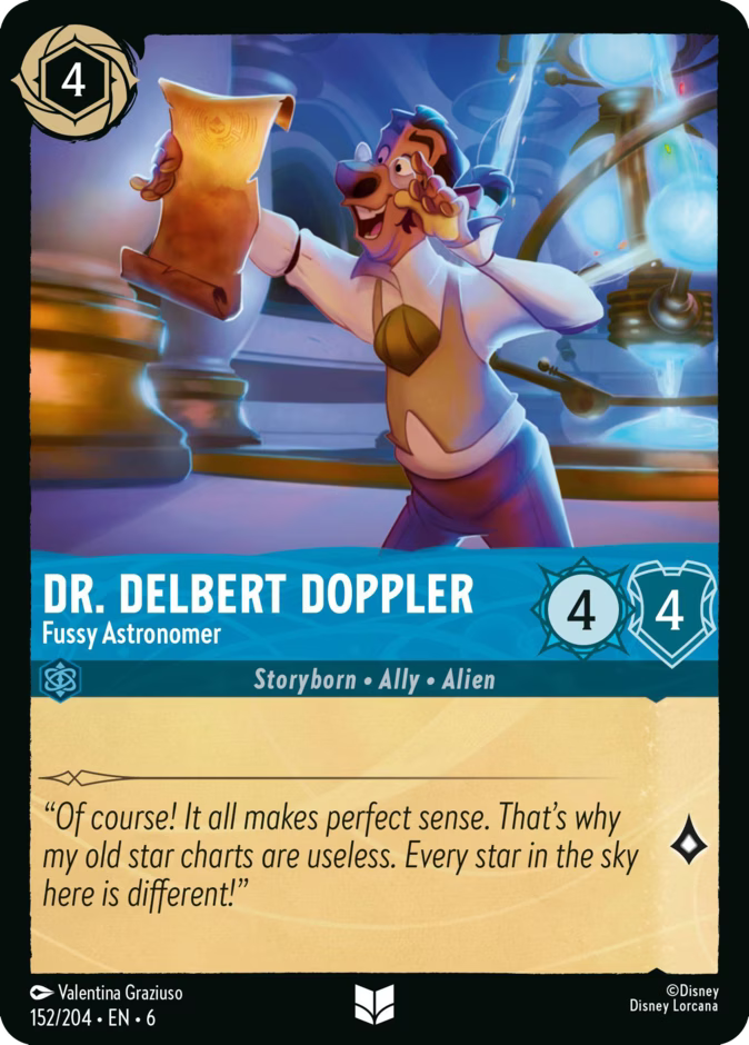 Dr. Delbert Doppler - Fussy Astronomer - Azurite Sea Disney Lorcana