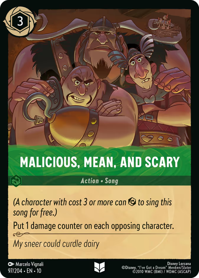 Malicious, Mean, and Scary - Whispers in the Well Disney Lorcana