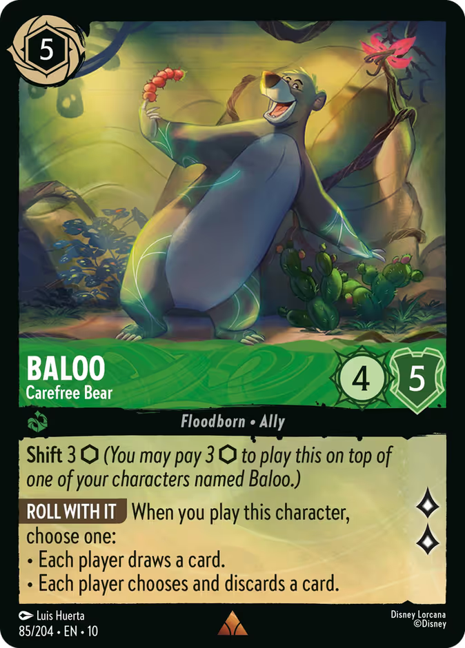 Baloo - Carefree Bear - Whispers in the Well Disney Lorcana