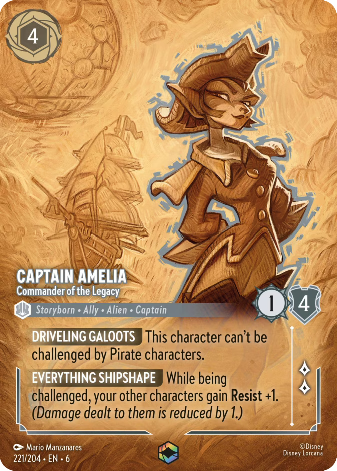 Captain Amelia - Commander of the Legacy - Azurite Sea Disney Lorcana